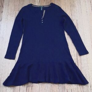 Women's Jersey Knit Navy Dress XL 100% Cotton